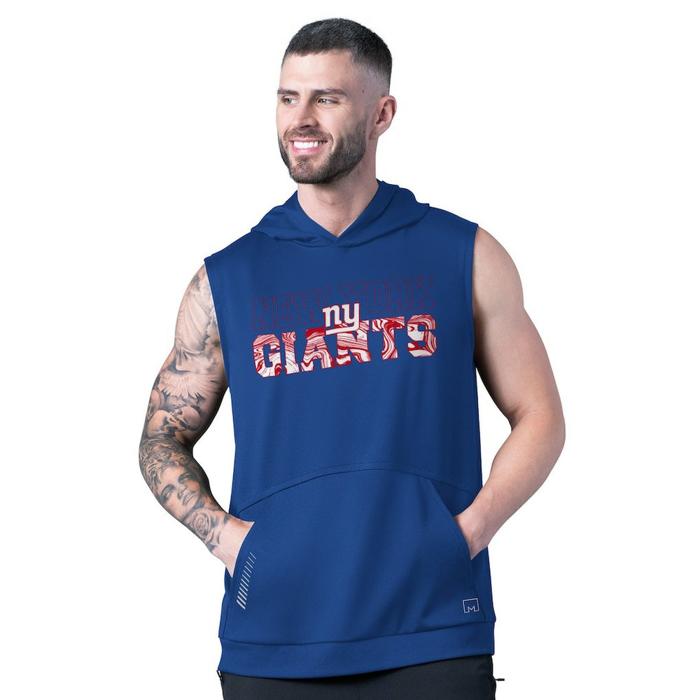 New York Giants MSX by Michael Strahan Tri-Blend Rebound Sleeveless Hoodie Royal