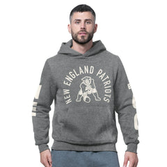 New England Patriots Starter Handoff Vintage Logo Fleece Hoodie Sweatshirt Charcoal