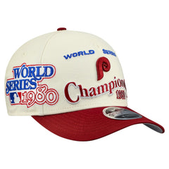 Philadelphia Phillies New Era World Series 9FORTY M-Crown A-Frame Adjustable Hat - Cream/Red - New Era Online