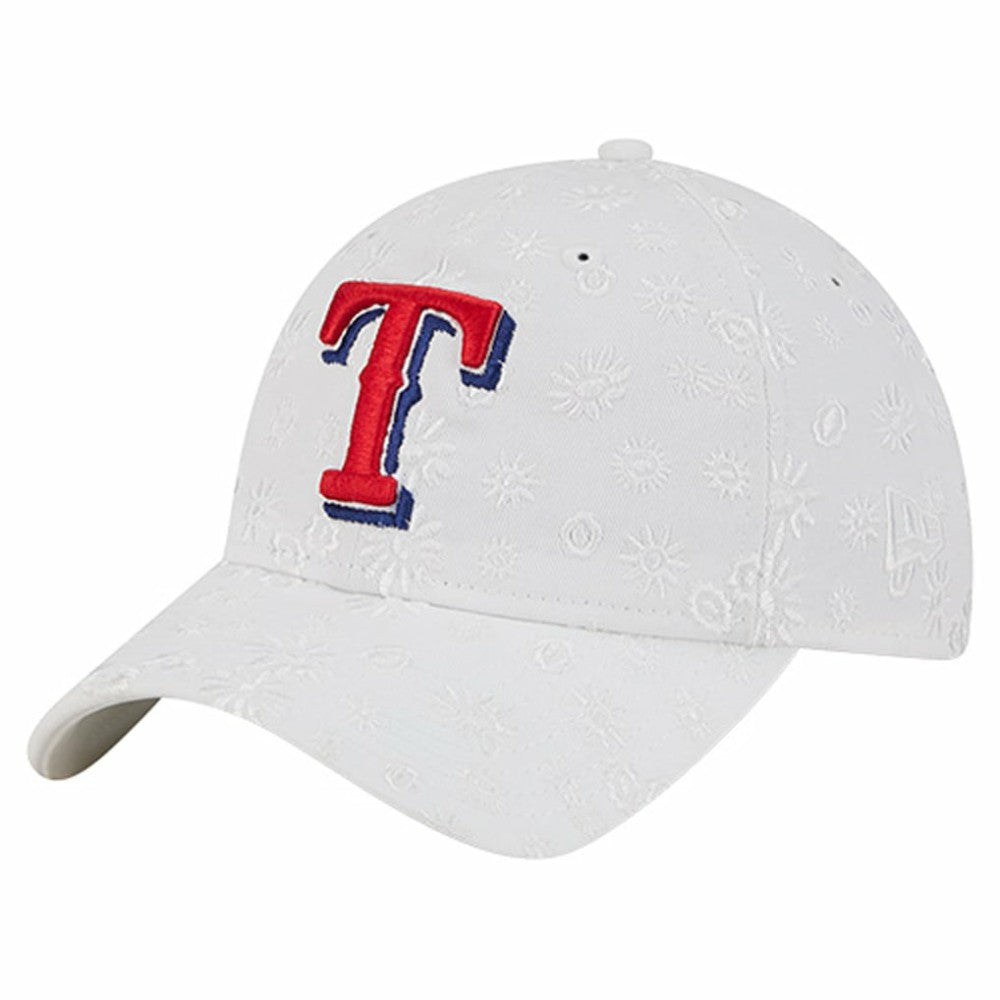 Texas Rangers New Era Women's Floral Mesh 9TWENTY Adjustable Hat - White - New Era Sale
