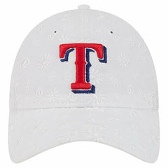 Texas Rangers New Era Women's Floral Mesh 9TWENTY Adjustable Hat - White - New Era Sale