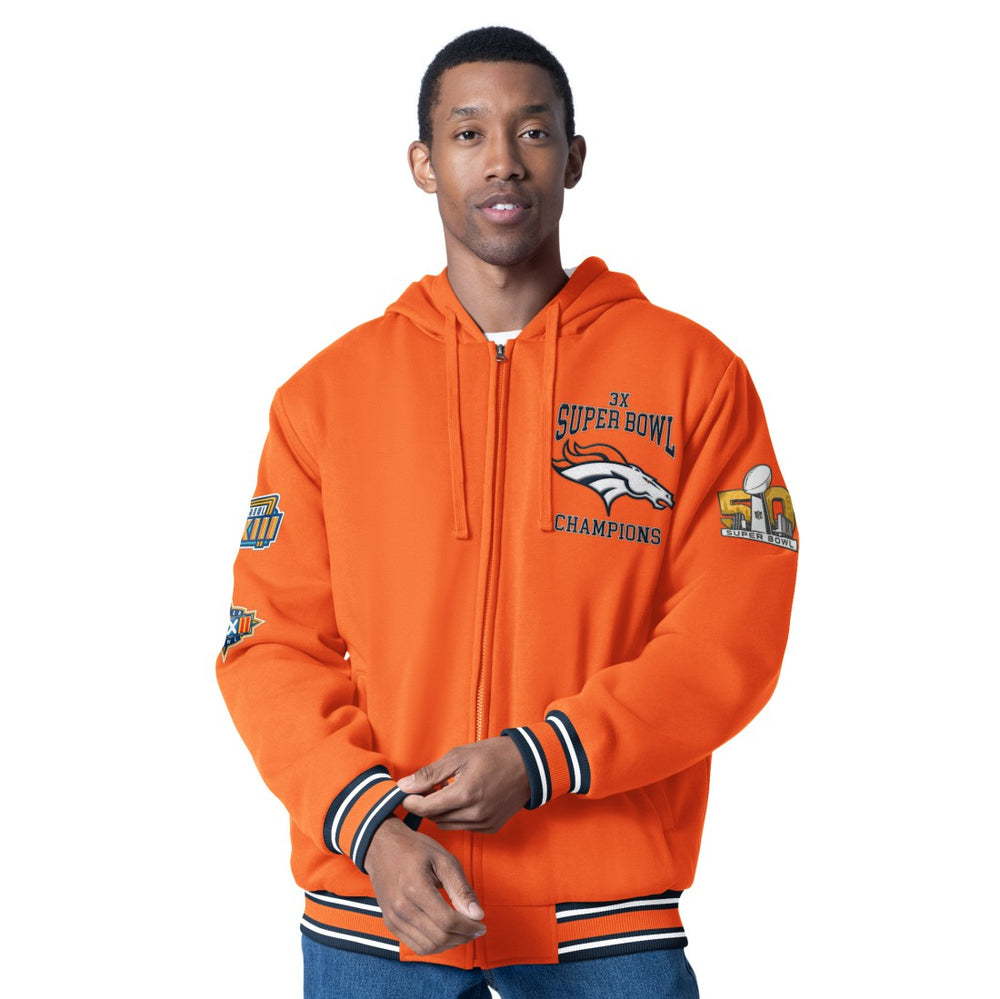 Denver Broncos G-III Sports by Carl Banks Power Forward Commemorative Full-Zip Hooded Jacket Orange