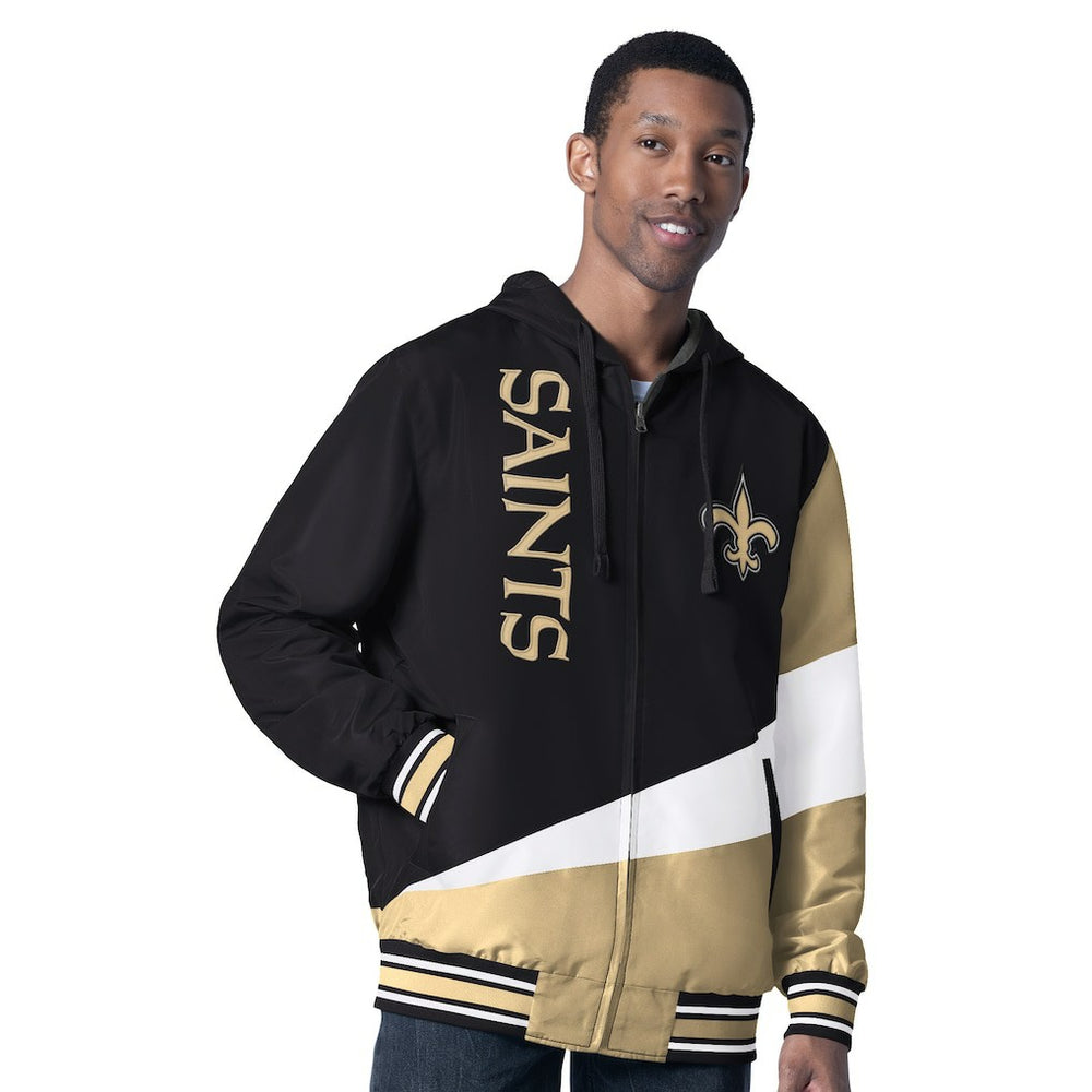 New Orleans Saints G-III Sports by Carl Banks Dual Threat Reversable Full-Zip Hooded Jacket Black/Charcoal