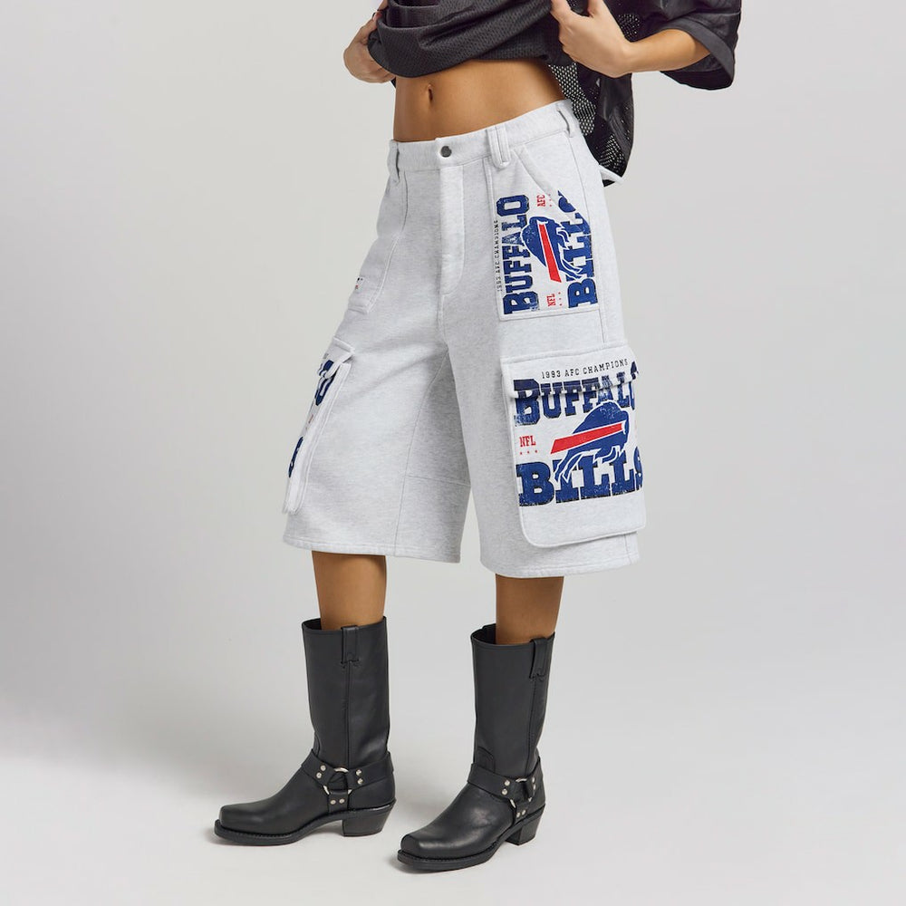 Buffalo Bills Off Season x NFL Women's Fleece Cargo Shorts Heather Gray