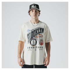 Brooklyn Nets Oversized City Edition Remix Vintage T-Shirt Cream | New Era