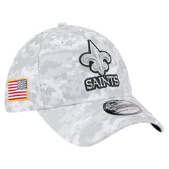 New Orleans Saints New Era 2025 Salute to Service Digital Camo Fan Pack 39THIRTY Flex Hat White