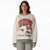 New England Patriots The Wild Collective Women's Oversized Vintage French Terry Sweatshirt Cream