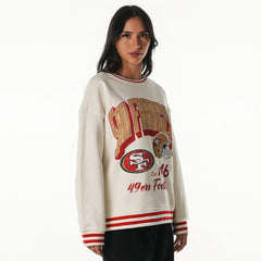 San Francisco 49ers The Wild Collective Women's Oversized Vintage French Terry Sweatshirt Cream