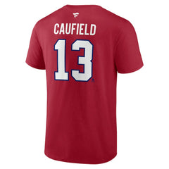 Cole Caufield Montreal Canadiens Fanatics Authentic Stack Name & Number T-Shirt - Red - NHL 203035130