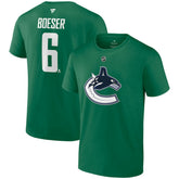 Brock Boeser Vancouver Canucks Fanatics Authentic Stack Name & Number T-Shirt - Green - NHL 203035132