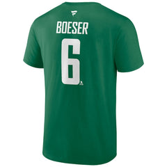Brock Boeser Vancouver Canucks Fanatics Authentic Stack Name & Number T-Shirt - Green - NHL 203035132