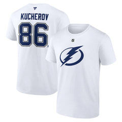 Nikita Kucherov Tampa Bay Lightning Fanatics Authentic Stack Name & Number T-Shirt - White - NHL 203035135