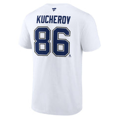 Nikita Kucherov Tampa Bay Lightning Fanatics Authentic Stack Name & Number T-Shirt - White - NHL 203035135
