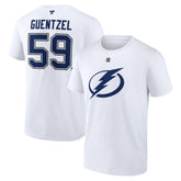 Jake Guentzel Tampa Bay Lightning Fanatics Authentic Stack Name & Number T-Shirt - White - NHL 203035137