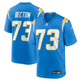 Nike Mekhi Becton Los Angeles Chargers Team Game Jersey Powder Blue