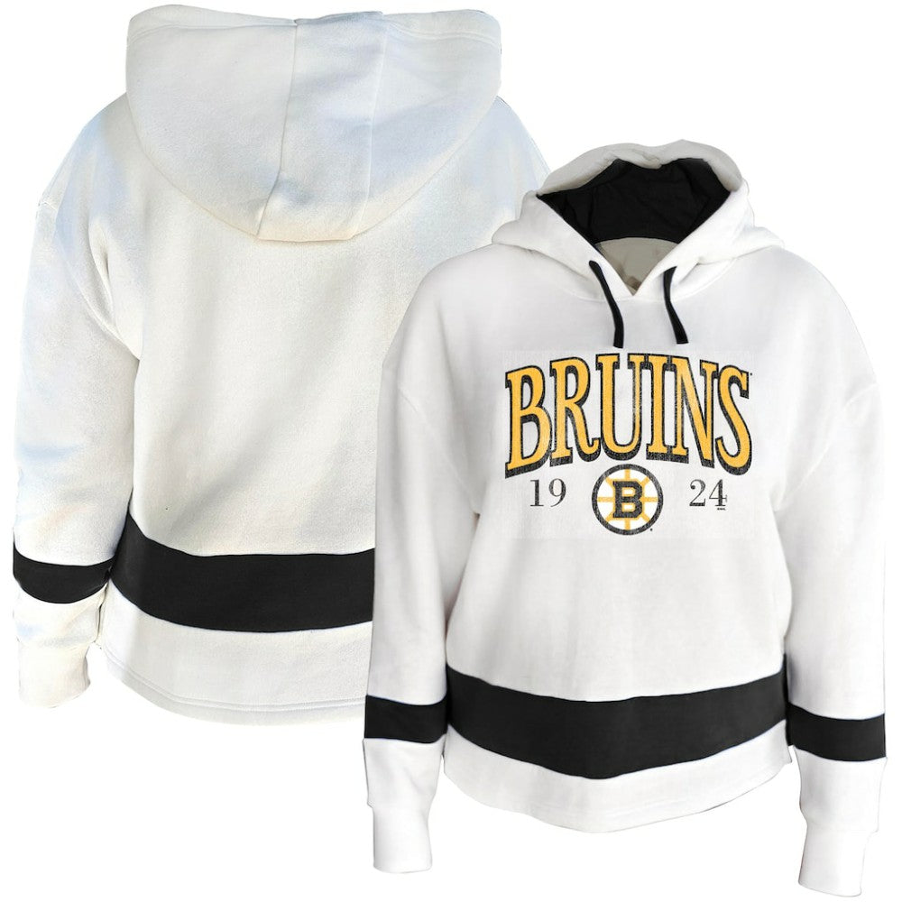 Boston Bruins Profile Women's Plus Size Hoodie - White - NHL 203042787