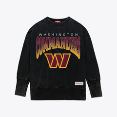 Mitchell & Ness Washington Commanders Women's Delineate Mineral Wash Crewneck Sweatshirt Black