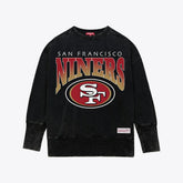Mitchell & Ness San Francisco 49ers Women's Delineate Mineral Wash Crewneck Sweatshirt Black