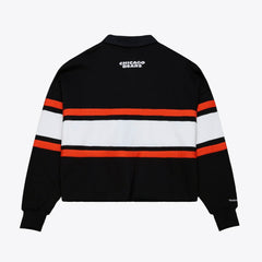 Mitchell & Ness Chicago Bears Women's Cropped Long Sleeve Rugby Polo Black