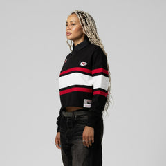 Mitchell & Ness Kansas City Chiefs Women's Cropped Long Sleeve Rugby Polo Black