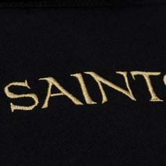 Mitchell & Ness New Orleans Saints Women's Cropped Long Sleeve Rugby Polo Black