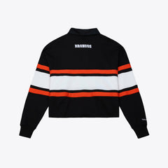 Mitchell & Ness Denver Broncos Women's Throwback Cropped Long Sleeve Rugby Polo Black
