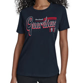 Cleveland Guardians Starter Women's Groovy Script Team Fitted T-Shirt - Navy - MLB Sale