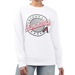 Arizona Diamondbacks G-III 4Her by Carl Banks Women's Pinstripe Circle Team Fleece Pullover Sweatshirt - White - MLB Discount