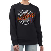 New York Mets G-III 4Her by Carl Banks Women's Pinstripe Circle Team Fleece Pullover Sweatshirt - Black - MLB Online