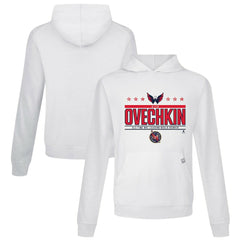 Alexander Ovechkin Washington Capitals Levelwear NHL All-Time Leading Goal Scorer Milestone Stars Name & Number Relay Pullover Hoodie - White - NHL 203056612