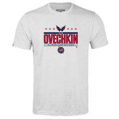Alexander Ovechkin Washington Capitals Levelwear Youth NHL All-Time Leading Goal Scorer Milestone Stars Name & Number Little Richmond T-Shirt - White - NHL 203056624