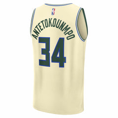 Giannis Antetokounmpo Milwaukee Bucks 2025/26 City Edition Fast Break Jersey Cream | Fanatics outlet