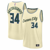 Giannis Antetokounmpo Milwaukee Bucks Youth 2025/26 City Edition Fast Break Jersey Cream | Fanatics