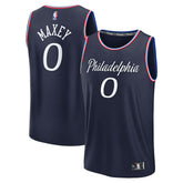 Tyrese Maxey Philadelphia 76ers Youth 2025/26 City Edition Fast Break Jersey Navy | Fanatics US