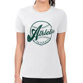 Athletics G-III 4Her by Carl Banks Women's Super-Slim Fit Lightweight Distressed Baseball Team T-Shirt - White - MLB Online