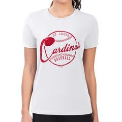 St. Louis Cardinals G-III 4Her by Carl Banks Women's Super-Slim Fit Lightweight Distressed Baseball Team T-Shirt - White - MLB Online