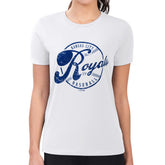 Kansas City Royals G-III 4Her by Carl Banks Women's Super-Slim Fit Lightweight Distressed Baseball Team T-Shirt - White - MLB Lifestyle