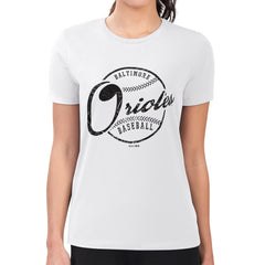 Baltimore Orioles G-III 4Her by Carl Banks Women's Super-Slim Fit Lightweight Distressed Baseball Team T-Shirt - White - MLB Sale