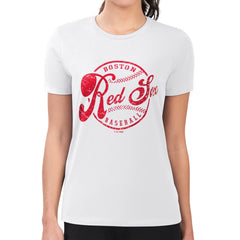 Boston Red Sox G-III 4Her by Carl Banks Women's Super-Slim Fit Lightweight Distressed Baseball Team T-Shirt - White - MLB on Sale
