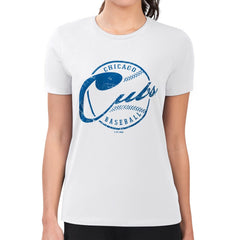 Chicago Cubs G-III 4Her by Carl Banks Women's Super-Slim Fit Lightweight Distressed Baseball Team T-Shirt - White - MLB on Sale