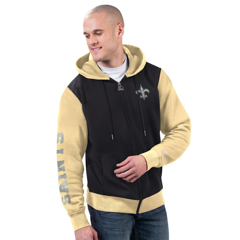 New Orleans Saints Starter Thursday Night Gridiron Full-Zip Hoodie Black/Gold