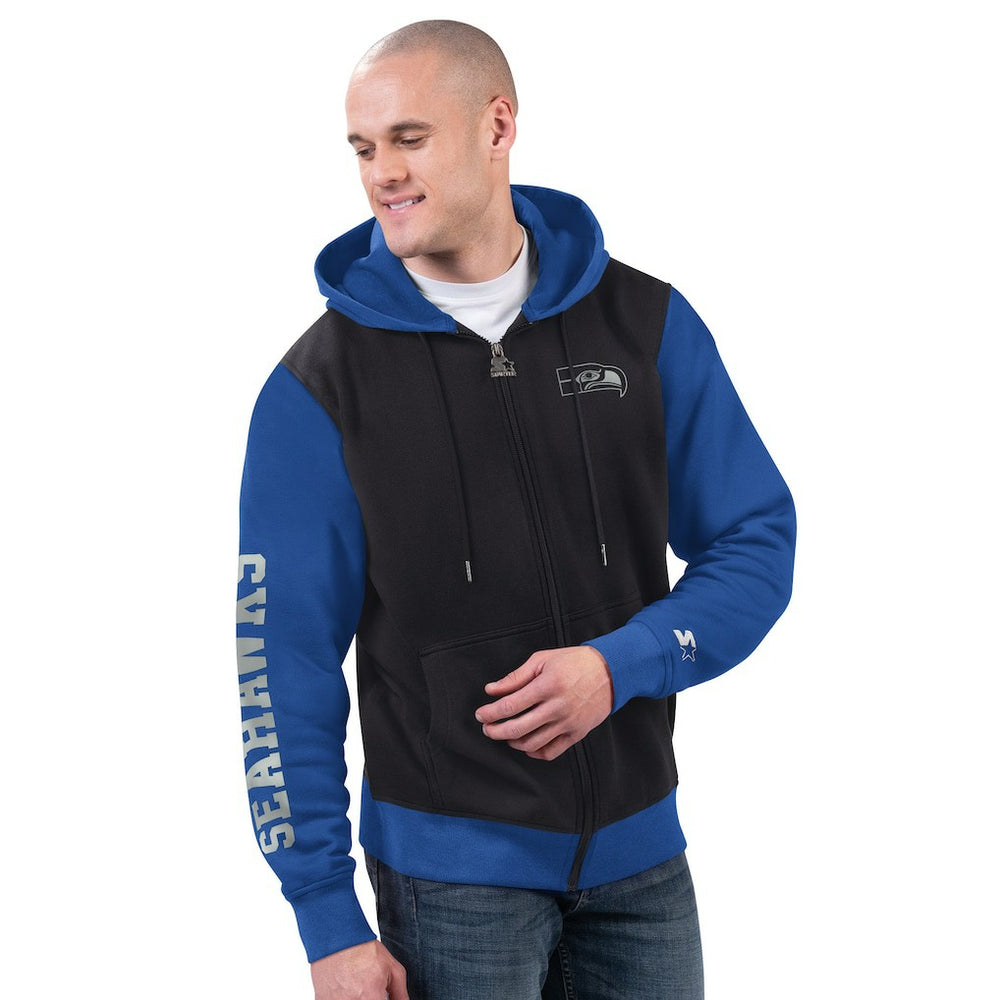 Seattle Seahawks Starter Thursday Night Gridiron Full-Zip Hoodie Black/Royal