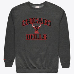 Chicago Bulls Hardwood Classics Big & Tall Crewneck Sweatshirt Heather Charcoal | Mitchell & Ness outlet