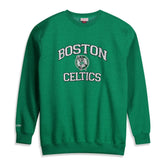 Boston Celtics Hardwood Classics Big & Tall Crewneck Sweatshirt Heather Kelly Green | Mitchell & Ness US