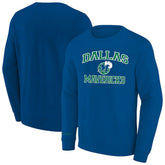 Dallas Mavericks Hardwood Classics Big & Tall Crewneck Sweatshirt Heather Blue | Mitchell & Ness US
