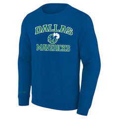 Dallas Mavericks Hardwood Classics Big & Tall Crewneck Sweatshirt Heather Blue | Mitchell & Ness US
