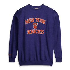 New York Knicks Hardwood Classics Big & Tall Crewneck Sweatshirt Heather Blue | Mitchell & Ness online