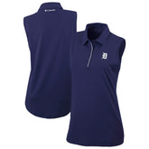 Detroit Tigers Columbia Women's Tend The Ball Sleeveless Polo - Navy - Columbia Discount
