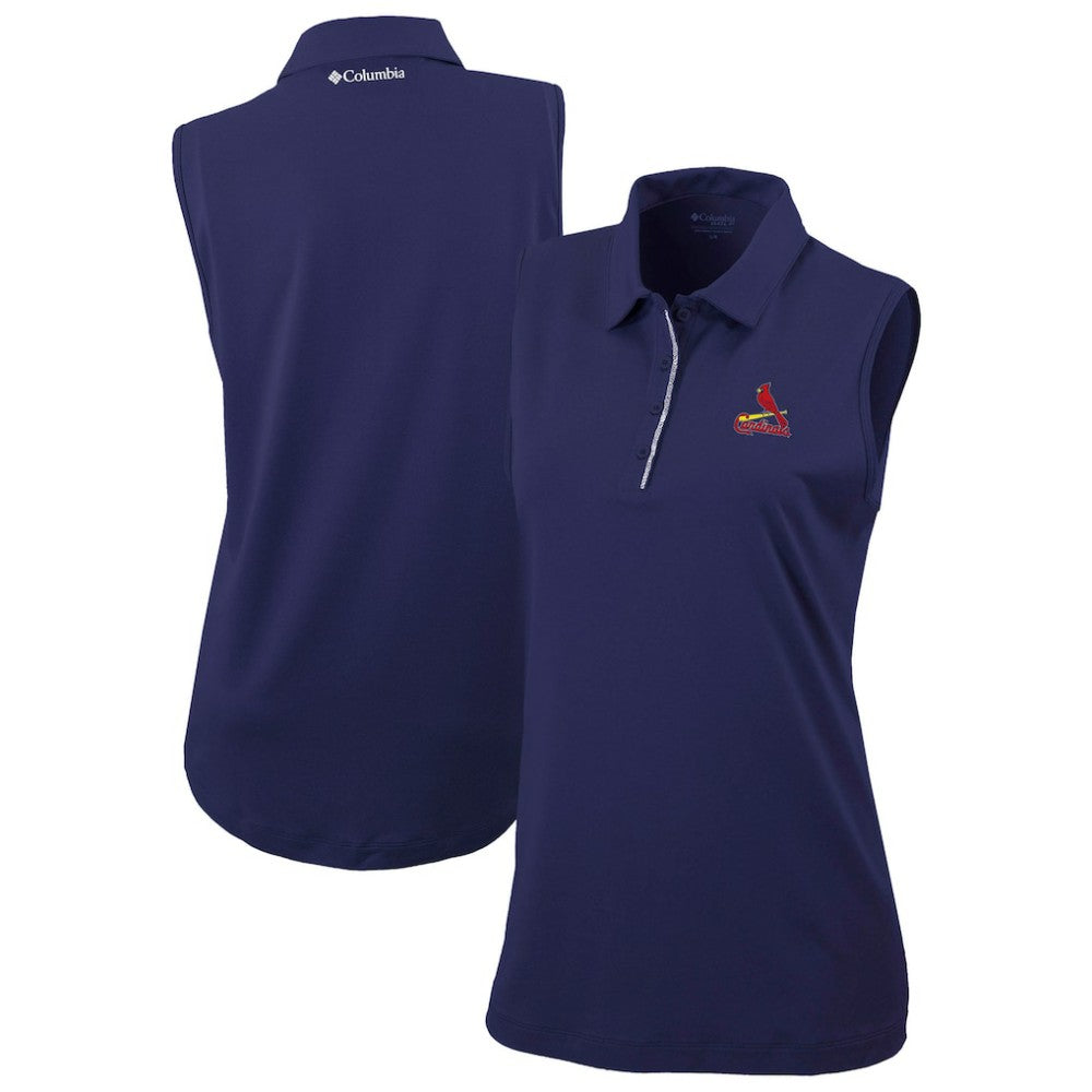 St. Louis Cardinals Columbia Women's Tend The Ball Sleeveless Polo - Navy - Columbia Sale