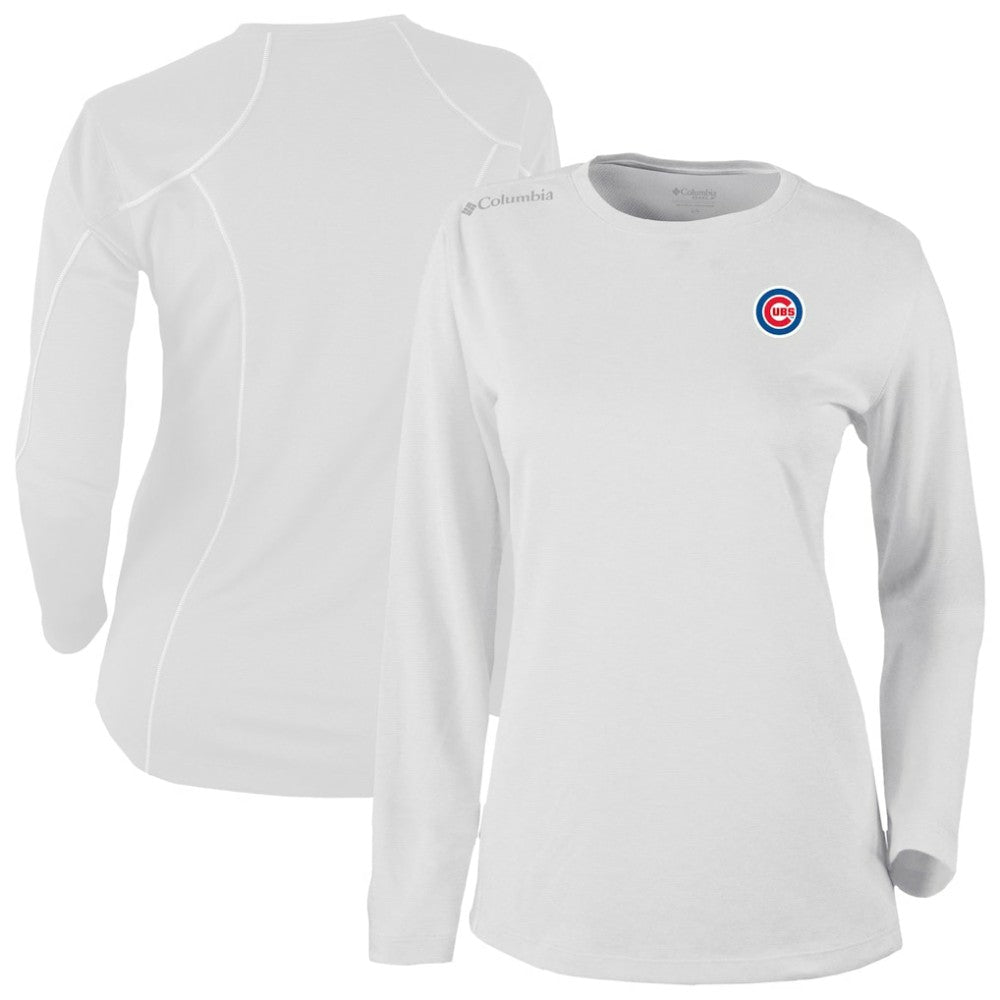 Chicago Cubs Columbia Shotgun Long Sleeve T-Shirt - White - Columbia Discount